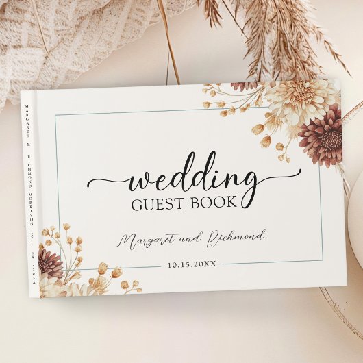 Boho Terracotta  Bloemen bruiloft gastenboek