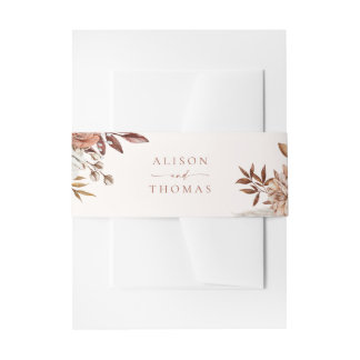 Boho Terracotta Bloemen Bruiloft Uitnodigingen Wikkel