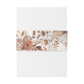 Boho Terracotta Bloemen Bruiloft Uitnodigingen Wikkel (Achterkant Voorbeeld)