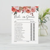 Boho terracotta bloemen, bruin- of groomspel kaart (Staand voorkant)