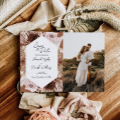 Boho Terracotta Bloemen Foto Bruiloft Save The Date