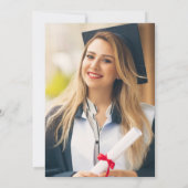 Boho Terracotta Bloemen Foto Graduation Party Kaart (Achterkant)