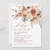 Boho Terracotta Bloemen Herfst Baby Shower Kaart (Voorkant)