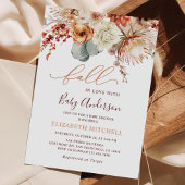 Boho Terracotta Bloemen Herfst Baby Shower Kaart