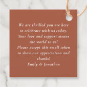 Boho Terracotta Bloemen Liefde Bedankt Roest Huwel Bedankjes Labels (Achterkant)