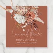 Boho Terracotta Bloemen Liefde Bedankt Roest Huwel Bedankjes Labels (Voorkant)