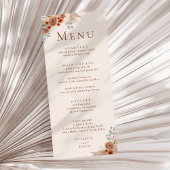 Boho Terracotta Bloemen Pampas Gras Trouwmenu Menu