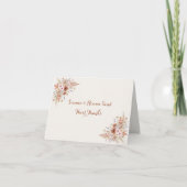 Boho Terracotta Bloemen- & Pampasgras Bruiloft Bedankkaart (Voorkant)