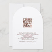 Boho Terracotta Bloemen QR Code Trouwboog Kaart (Achterkant)