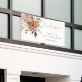 Boho Terracotta Bloemen Welkom op de Bruiloft Spandoek (Buitenkant Gebouw)