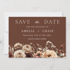 Boho Terracotta Bloemen Zomer & Herfst Trouwen Save The Date