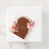 Boho Terracotta Bloemenboog Baby shower Bedankjes Labels (In situ)