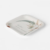 Boho Terracotta Bloemenboog Papieren Bordje (Gebogen)