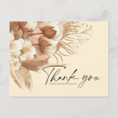 Boho Terracotta Bloemenbruiloft Dank u Briefkaart (Voorkant)