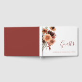 Boho Terracotta Bloemenbruiloft Gastenboek (Volledig)