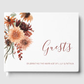 Boho Terracotta Bloemenbruiloft Gastenboek (Voorkant)