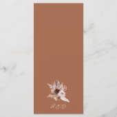 Boho Terracotta Bloemenbruiloft Menu (Achterkant)
