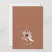 Boho Terracotta Bloemenbruiloft Save The Date (Achterkant)