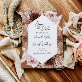 Boho Terracotta Bloemenbruiloft Save The Date
