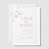 Boho Terracotta Bloemenbruiloft Vellum Uitnodigingen (Offset)