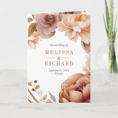 Boho Terracotta Bloemend Hert QR Code Trouwen (Voorkant)