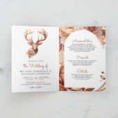 Boho Terracotta Bloemend Hert QR Code Trouwen (Binnen)