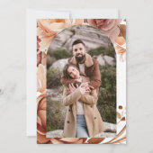 Boho Terracotta Bloemendecor Herten Bruiloftsfoto Save The Date (Achterkant)