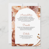 Boho Terracotta Bloemenherten Alles in één bruilof Kaart (Achterkant)