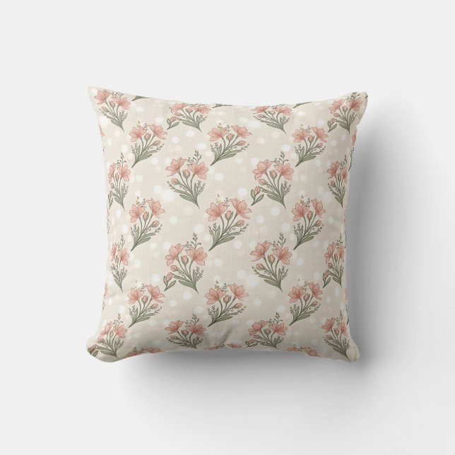 Boho Terracotta Bloemenkussen Kussen (Voorkant)