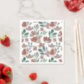 Boho Terracotta Bloemenpatroon Trouwfeest Servet (Insitu)
