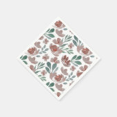 Boho Terracotta Bloemenpatroon Trouwfeest Servet (Hoek)