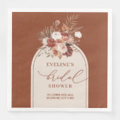Boho Terracotta Bloemenservetten voor Vrijgezellen Servet (Voorkant)