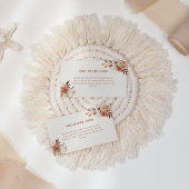 Boho Terracotta Bloemenverblijf Kaart Notitiekaartje