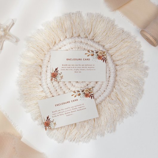 Boho Terracotta Bloemenverblijf Kaart Notitiekaartje