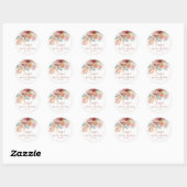 Boho Terracotta & Blush Bruiloftsborrel Ronde Sticker (Vel)