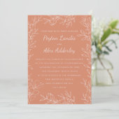 Boho Terracotta Blush Trouwfeest Kaart (Staand voorkant)
