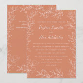Boho Terracotta Blush Trouwfeest Kaart (Voorkant / Achterkant)