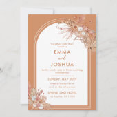 Boho terracotta boog bloemenbruiloft kaart (Voorkant)