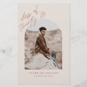 Boho Terracotta Boog Foto Afstuderen Uitnodiging (Voorkant)