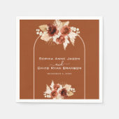 Boho terracotta boog pampas gras bloemenbruiloft servet (Voorkant)