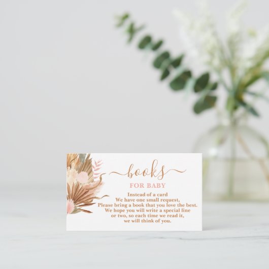 Boho Terracotta Books for Baby Card Informatiekaartje (Staand voorkant)