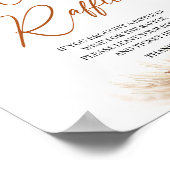 Boho terracotta bordeaux bloem pampas wijn raffle poster (Hoek)