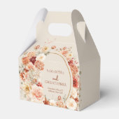 Boho terracotta bordeaux bloemeneucalyptus goud bedankdoosjes (Voorkant Zijde)