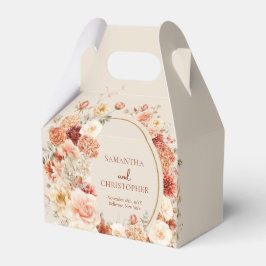 Boho terracotta bordeaux bloemeneucalyptus goud bedankdoosjes