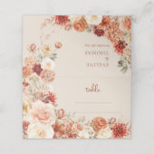 Boho terracotta bordeaux bloemeneucalyptus plaatskaartje (Buitenkant ongevouwen)