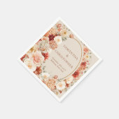 Boho terracotta bordeaux bloemeneucalyptus servett servet (Hoek)