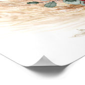 Boho terracotta bordeaux bloemenpampas Tel omlaag Poster (Hoek)