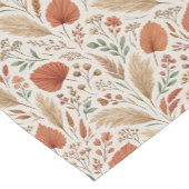 Boho Terracotta Botanical Meadow Illustration Korte Tafelloper (Hoek)