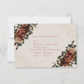 Boho Terracotta Botanische Bloemen Goud RSVP (Achterkant)