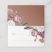 Boho Terracotta Botanische Bloemen Tafel Plaatskaartje (Buitenkant ongevouwen)